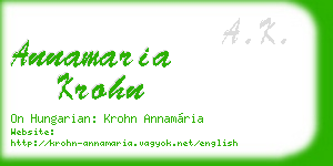 annamaria krohn business card